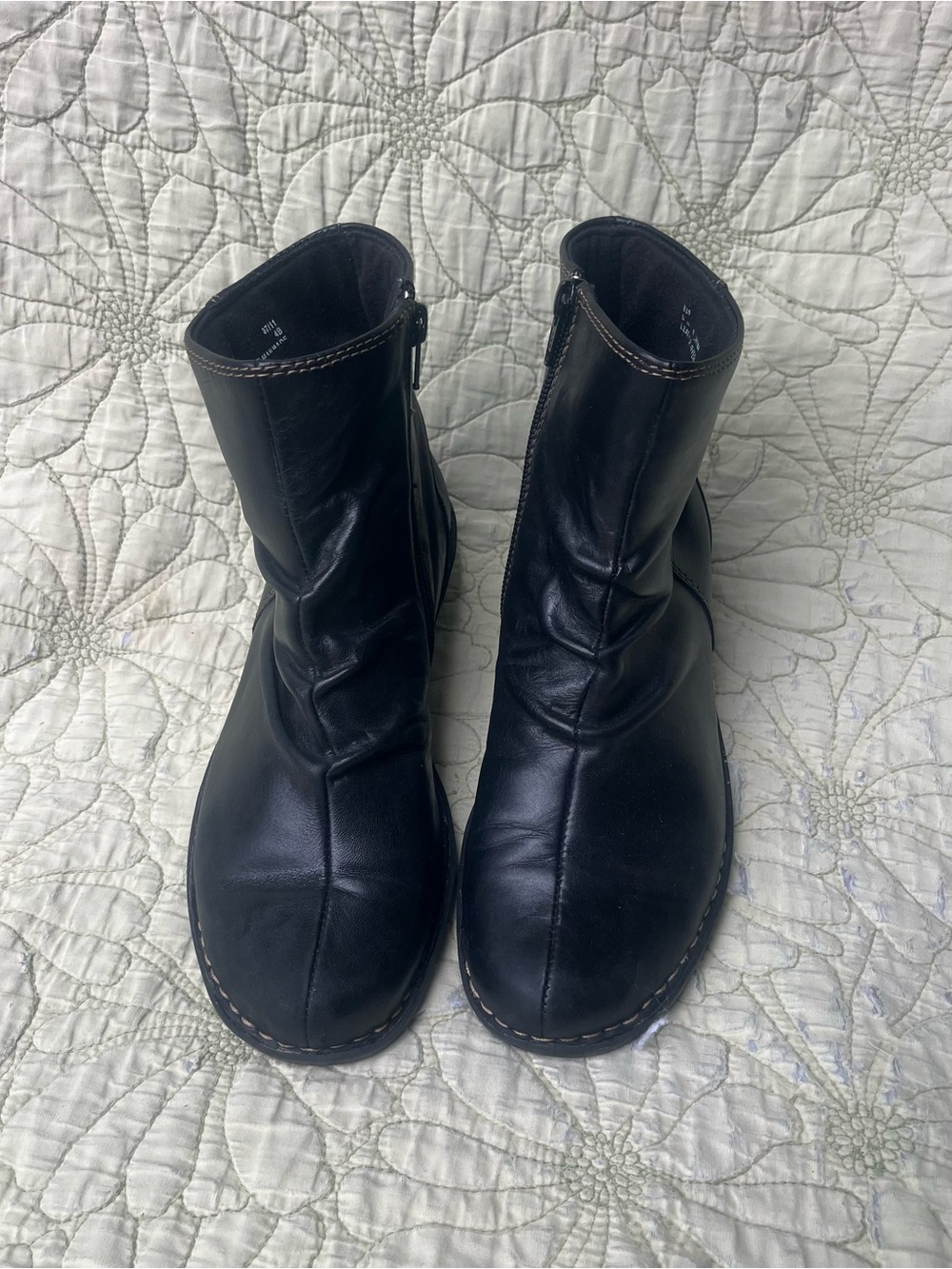 Clarks Black Leather Ankle Boots